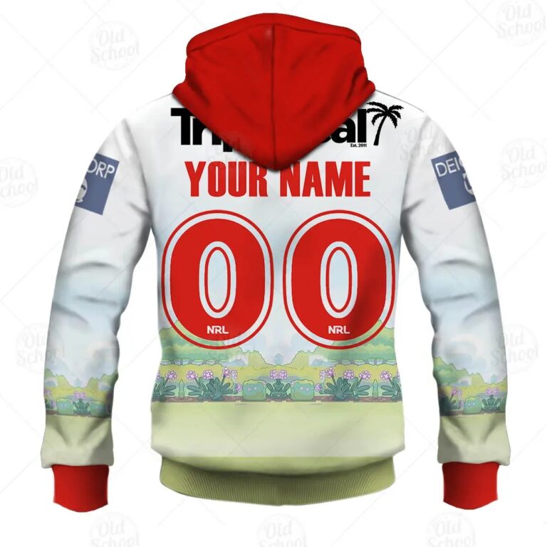 NRL St. George Illawarra Dragons Custom Name Number x Bluey Jersey 2020 Pullover Hoodie