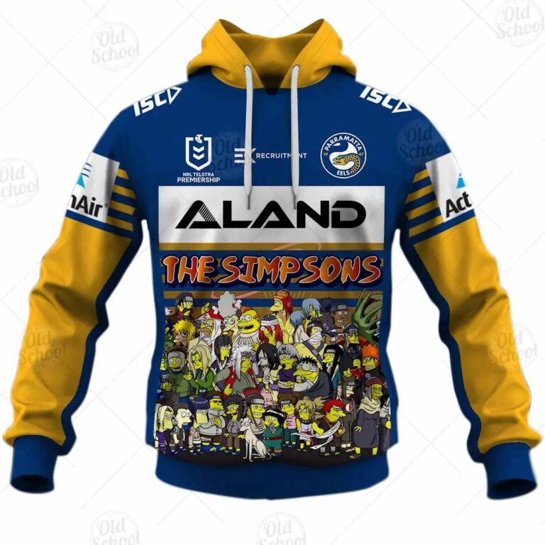 NRL Parramatta Eels Custom Name Number x The Simpsons 2020 Halloween Pullover Hoodie