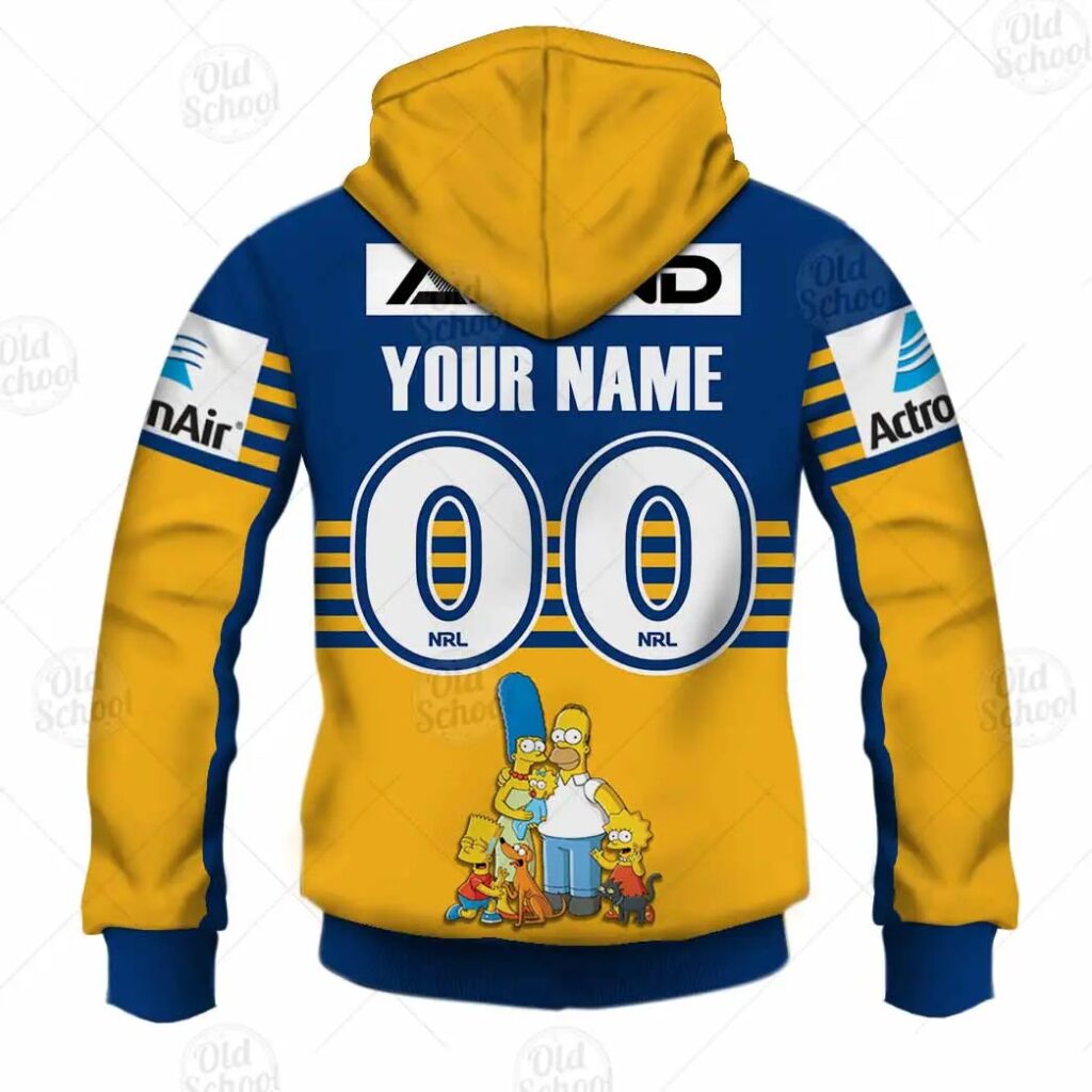 NRL Parramatta Eels Custom Name Number x The Simpsons 2020 Halloween Pullover Hoodie