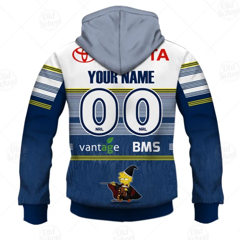 NRL North Queensland Cowboys Custom Name Number x The Simpsons Halloween 2020 Pullover Hoodie