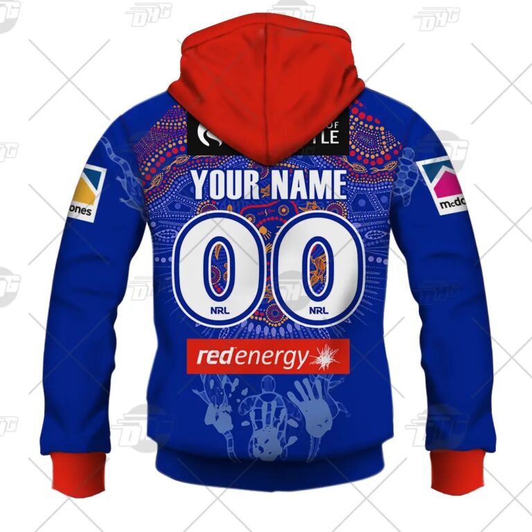 NRL Newcastle Knights Custom Name Number On Field Indigenous Jersey 2021 Pullover Hoodie