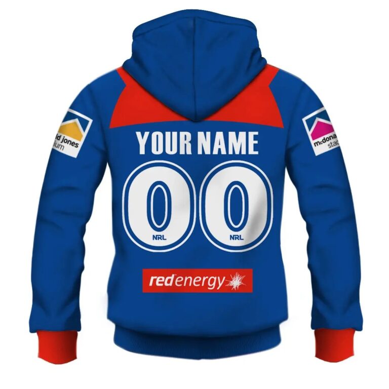 NRL Newcastle Knights Custom Name Number 2020 Home Jersey Care Emoji Pullover Hoodie