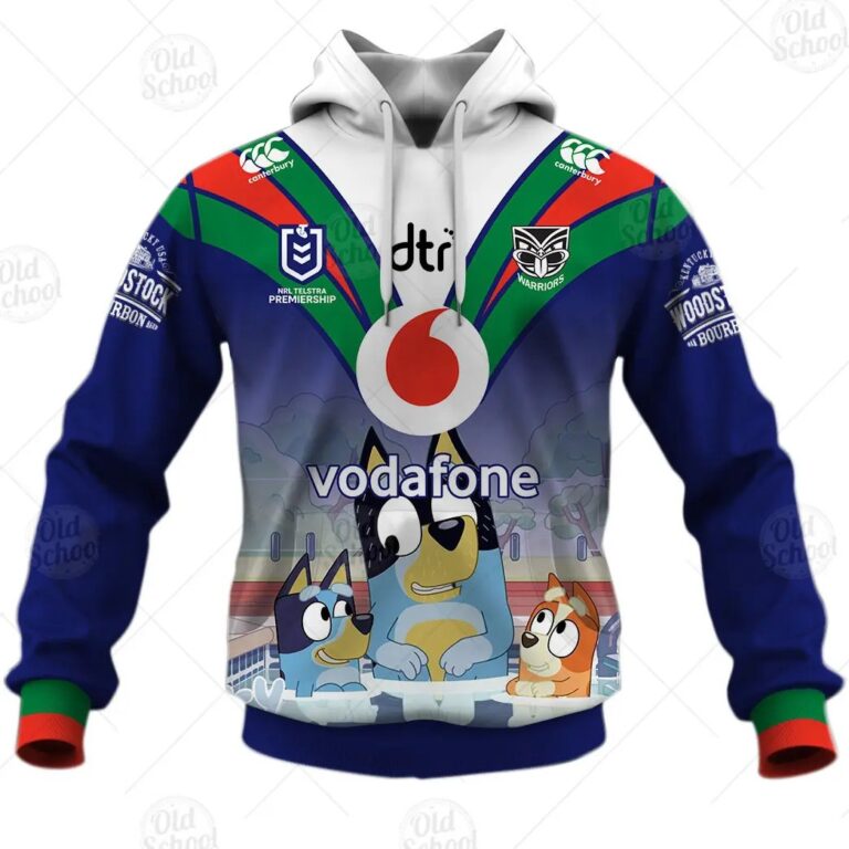 NRL New Zealand Warriors Custom Name Number x Bluey Jersey 2020 Pullover Hoodie