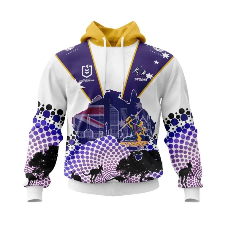 NRL Melbourne Storm Custom Name Number Australia’s Day Pullover Hoodie
