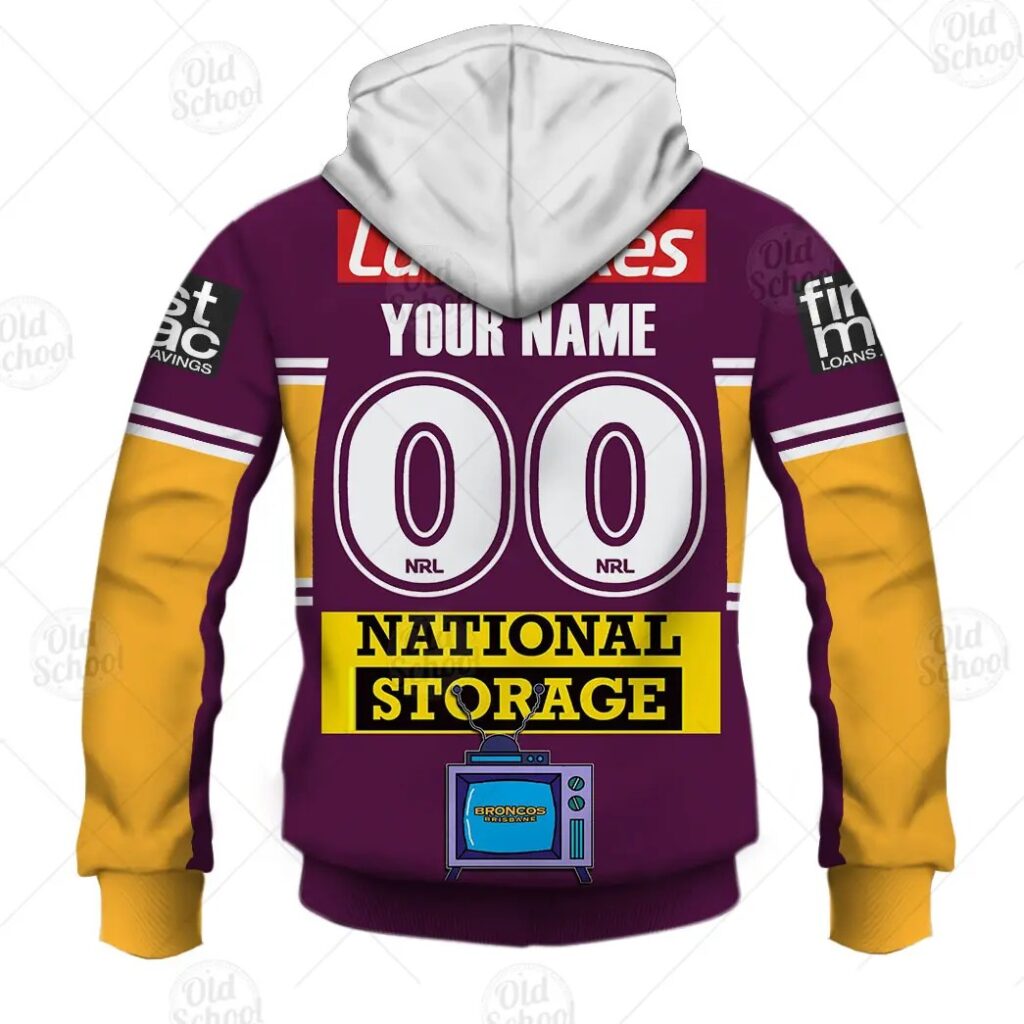 NRL Brisbane Broncos Custom Name Number x The Simpsons 2020 Pullover Hoodie