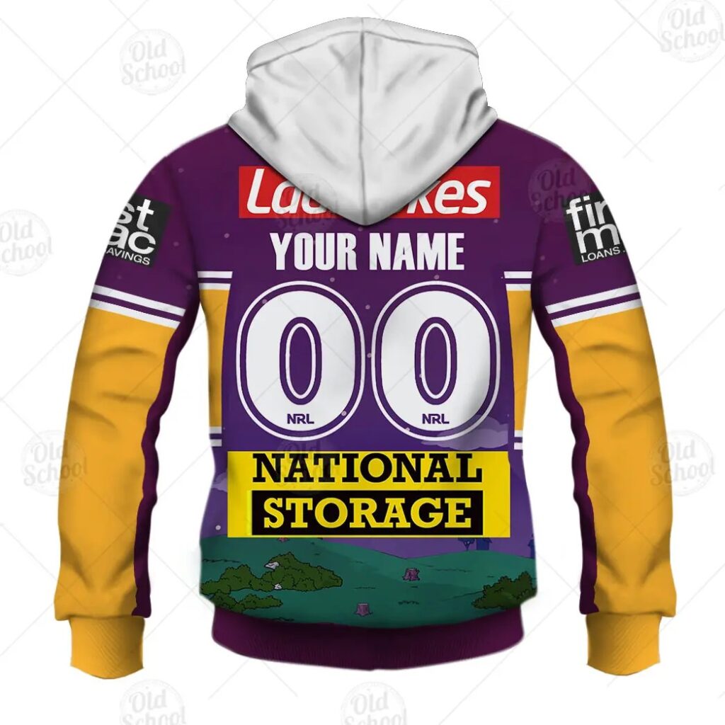 NRL Brisbane Broncos Custom Name Number x The Simpsons 2020 Halloween Pullover Hoodie