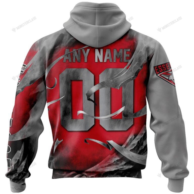 AFL Essendon Bombers Custom Name Number Skull Pullover Hoodie