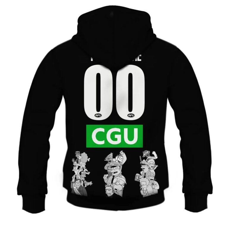AFL Collingwood Magpies Custom Name Number The Simpsons Pullover Hoodie