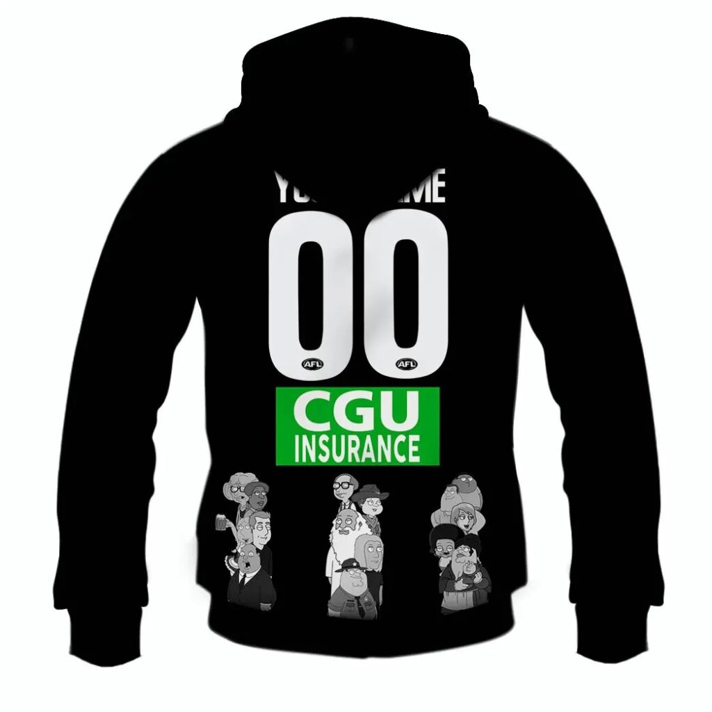 AFL Collingwood Magpies Custom Name Number Family Guy Pullover Hoodie
