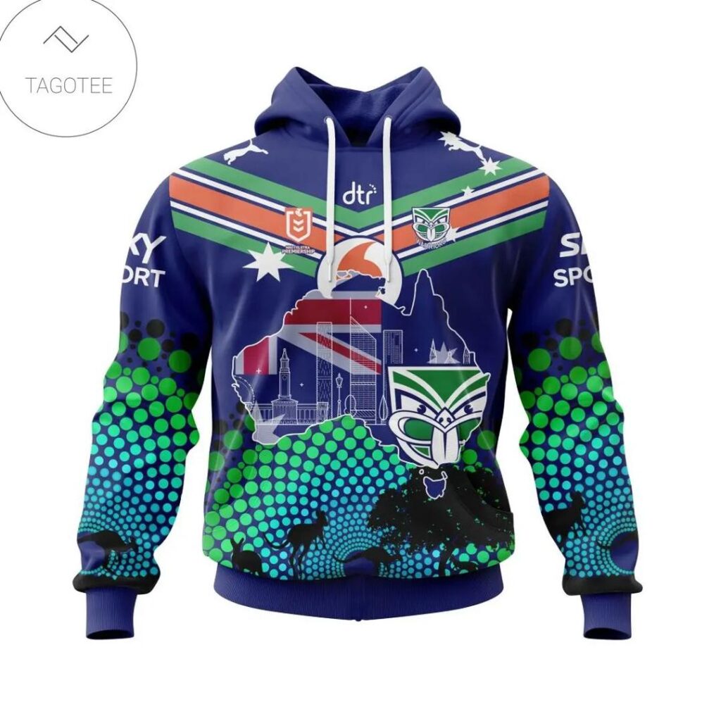 NRL New Zealand Warriors Custom Name Number Blue Pullover Hoodie