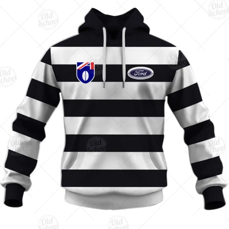 AFL Geelong Cats Custom Name Number Vintage Guernsey 1992 HERITAGE Pullover Hoodie