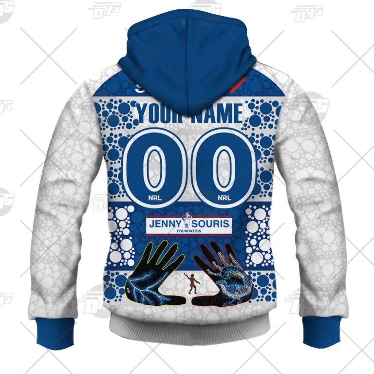 NRL Canterbury-Bankstown Bulldogs Custom Name Number On Field Indigenous Jersey 2021 Pullover Hoodie