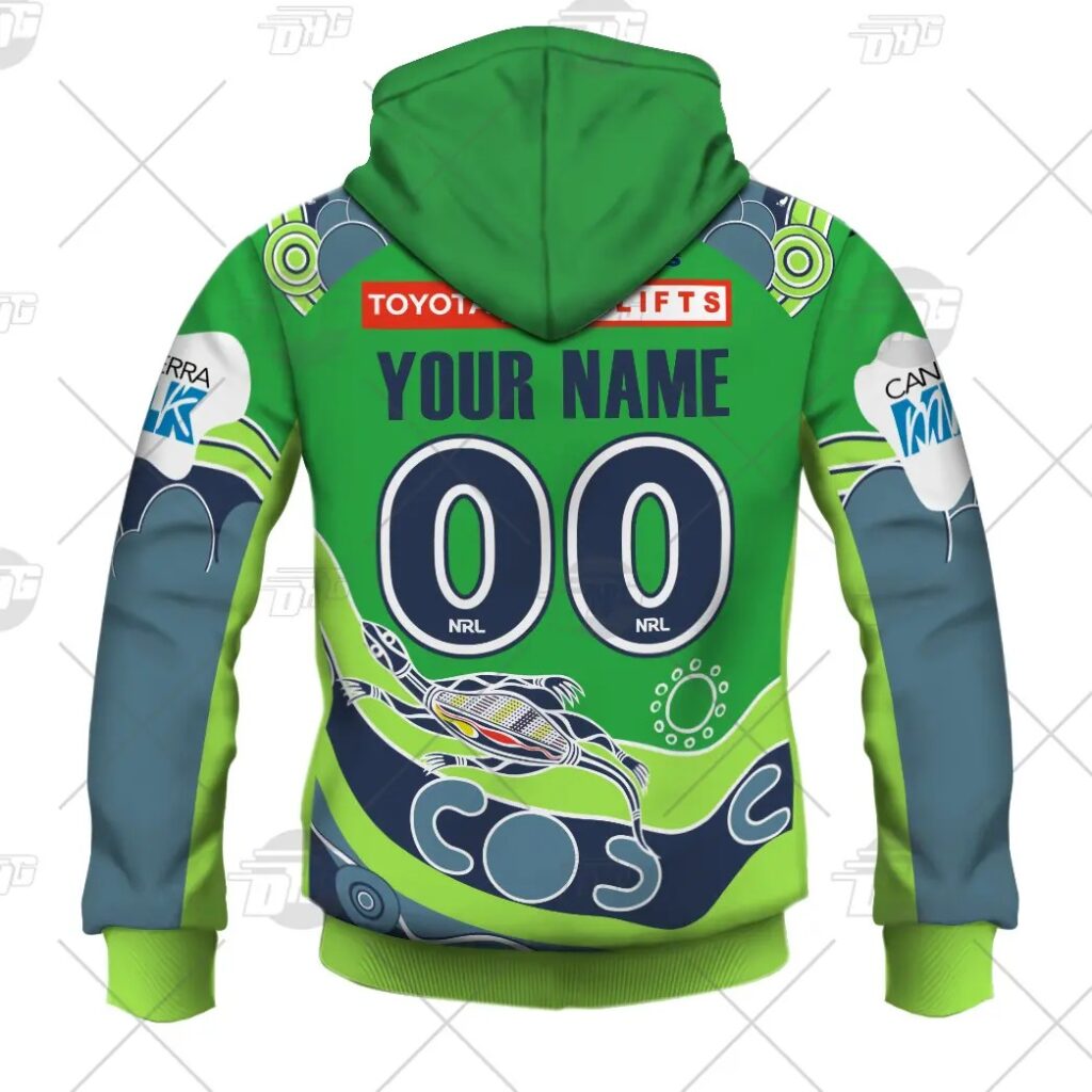 NRL Canberra Raiders Custom Name Number On Field Indigenous Jersey 2021 Pullover Hoodie