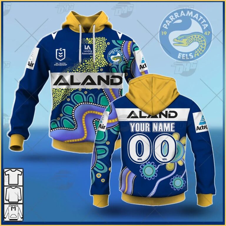 NRL Parramatta Eels Custom Name Number On Field Indigenous Jersey 2021 Pullover Hoodie