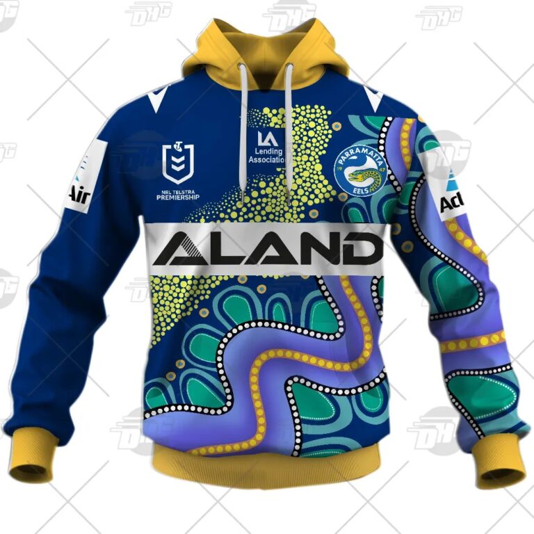 NRL Parramatta Eels Custom Name Number On Field Indigenous Jersey 2021 Pullover Hoodie