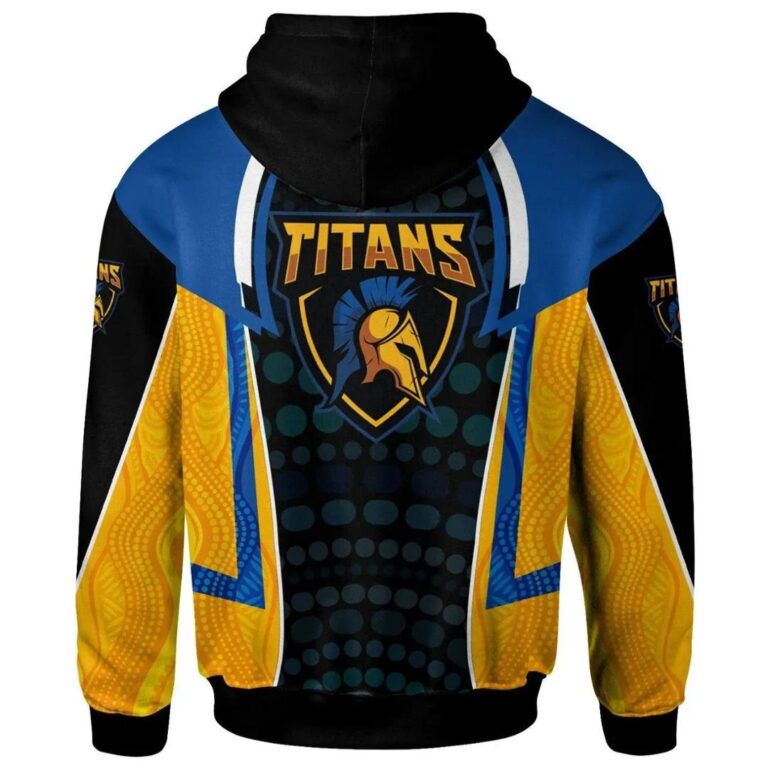 NRL Gold Coast Titans Custom Name Yellow Orange Pullover Hoodie