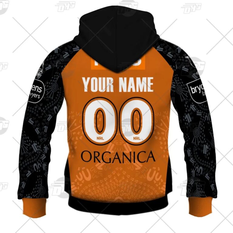 NRL Wests Tigers Custom Name Number On Field Indigenous Jersey 2021 Pullover Hoodie