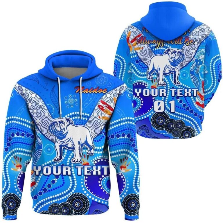 NRL Canterbury-Bankstown Bulldogs Custom Name Number Naidoc Pullover Hoodie