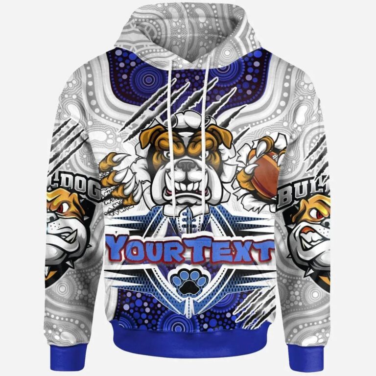 NRL Canterbury-Bankstown Bulldogs Custom Name Indigenous Super Pullover Hoodie