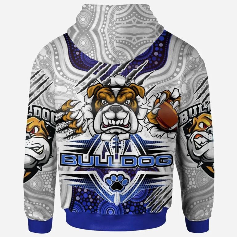 NRL Canterbury-Bankstown Bulldogs Custom Name Indigenous Super Pullover Hoodie