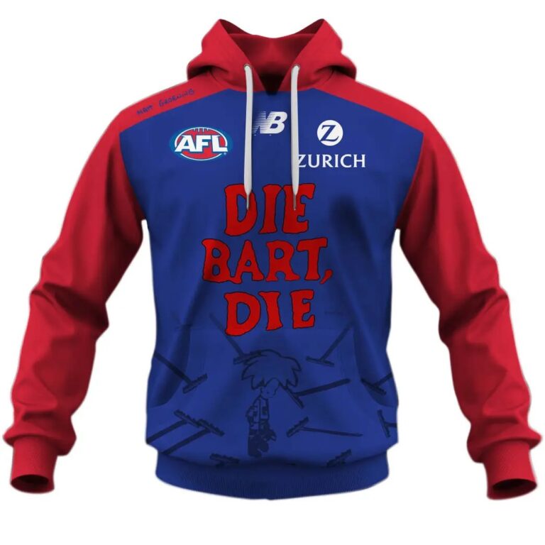 AFL Melbourne Demons Custom Name Number The Simpsons Pullover Hoodie