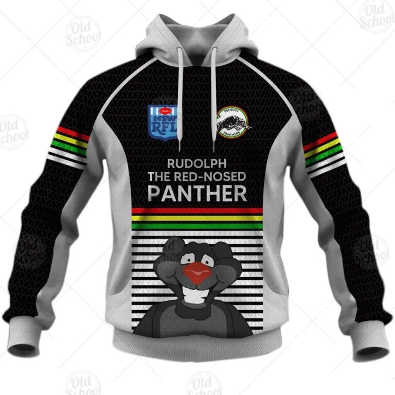 NRL Penrith Panthers Custom Name Number Christmas Knit Pattern Vintage Pullover Hoodie