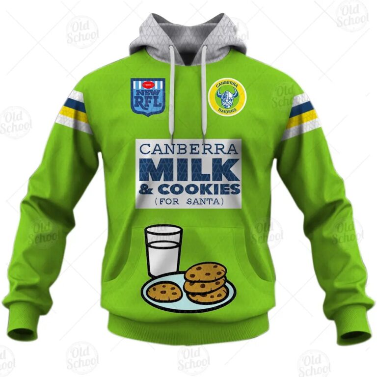 NRL Canberra Raiders Custom Name Number Christmas Knit Pattern Vintage Pullover Hoodie