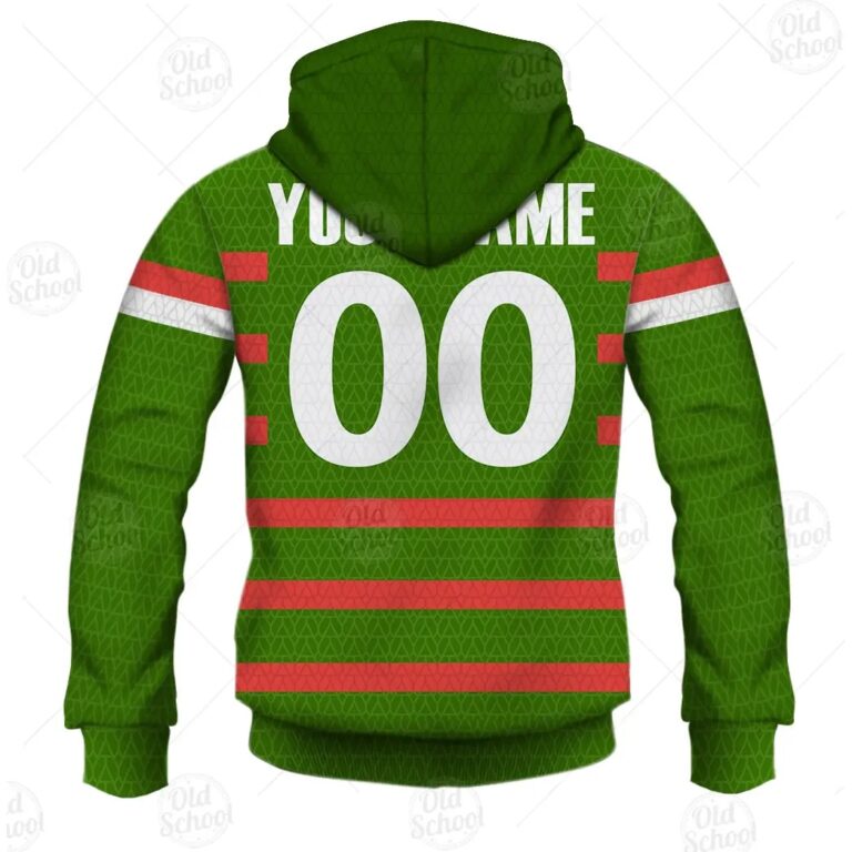 NRL South Sydney Rabbitohs Custom Name Number Christmas Knit Pattern Vintage Pullover Hoodie