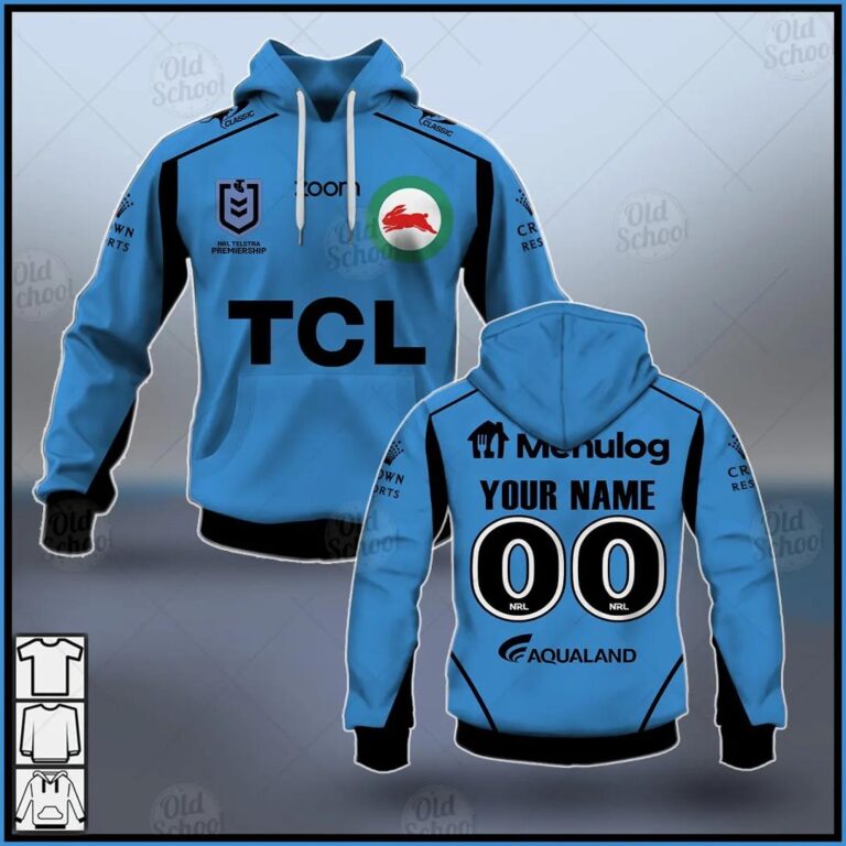 NRL South Sydney Rabbitohs Custom Name Number 2021 ANZAC RAAF Pullover Hoodie