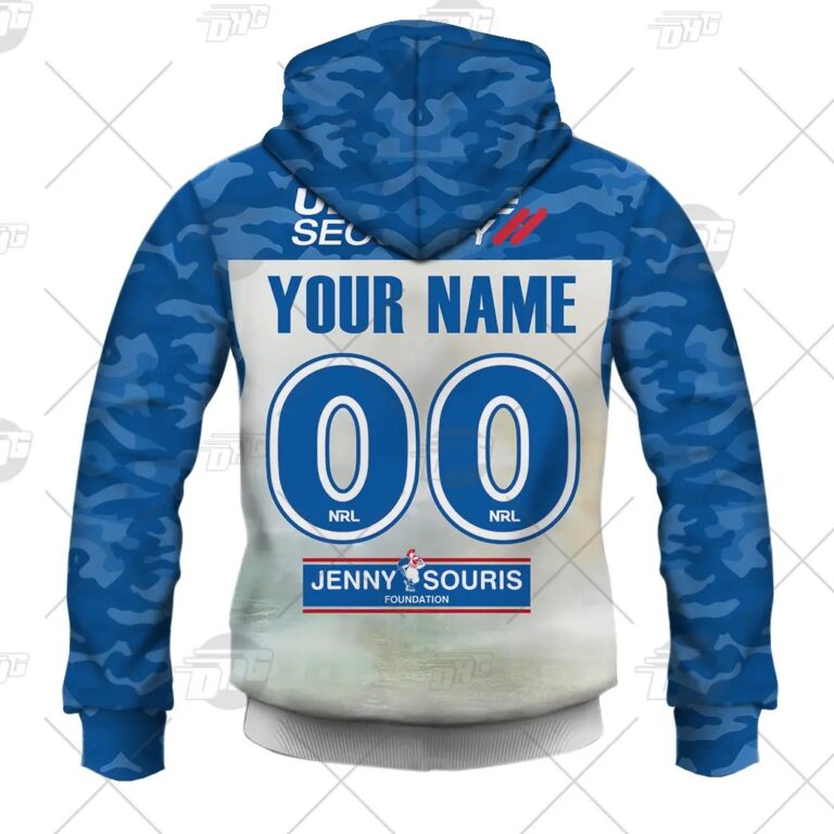 NRL Canterbury-Bankstown Bulldogs Custom Name Number 2021 ANZAC Pullover Hoodie