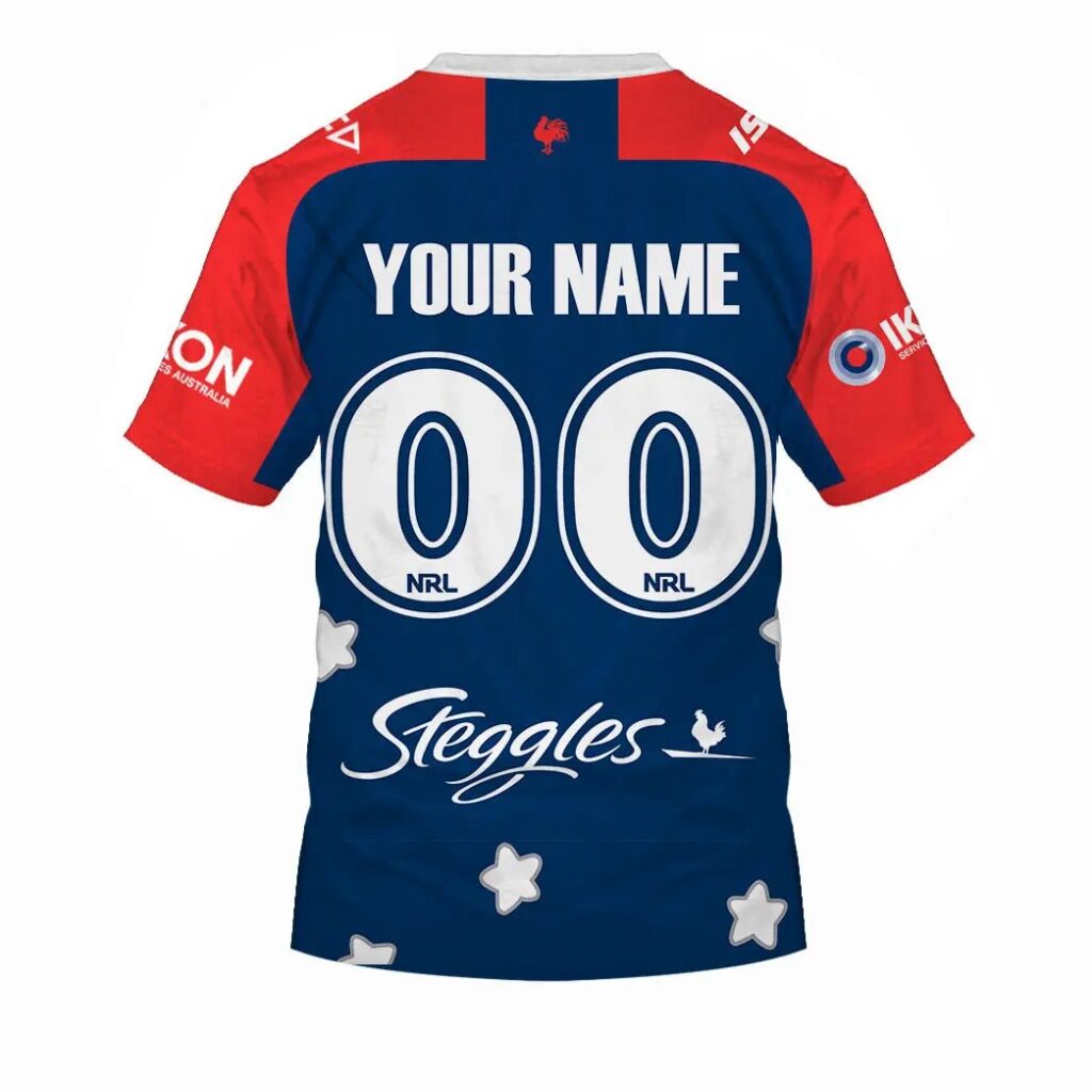 NRL Sydney Roosters Custom Name Number x Bluey Jersey T-Shirt
