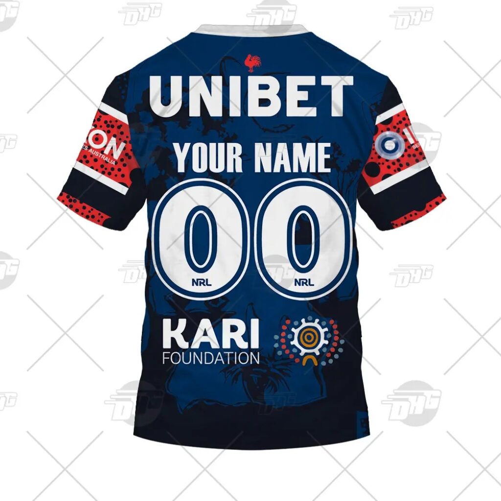 NRL Sydney Roosters Custom Name Number 2021 On Field Indigenous Jersey T-Shirt