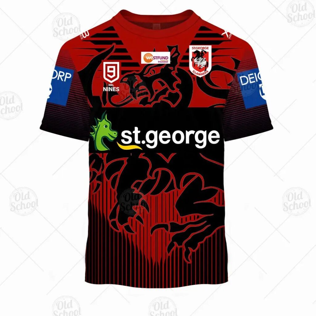 NRL St. George Illawarra Dragons Custom Name Number – NRL 2020 Nines Jersey T-Shirt
