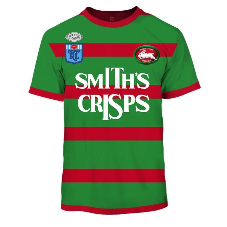 NRL South Sydney Rabbitohs Custom Name Number 1989 Vintage Retro Jersey T-Shirt