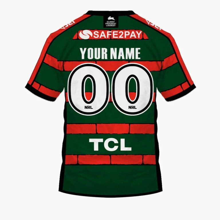NRL South Sydney Rabbitohs Custom Name Number x Bluey Jersey T-Shirt