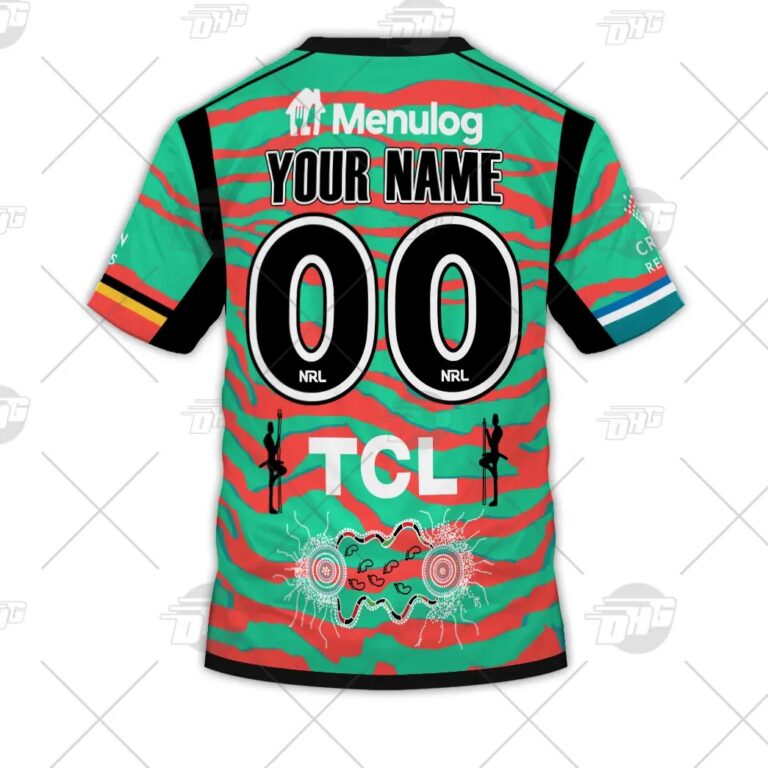 NRL South Sydney Rabbitohs Custom Name Number 2021 On Field Indigenous Jersey T-Shirt