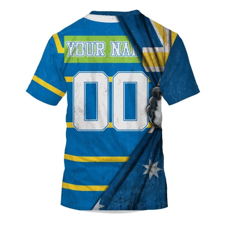 NRL Parramatta Eels Custom Name Number Australian Flag Jersey T-Shirt