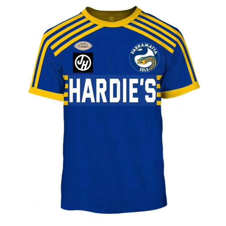 NRL Parramatta Eels Custom Name Number 1982 Vintage Retro Jersey T-Shirt