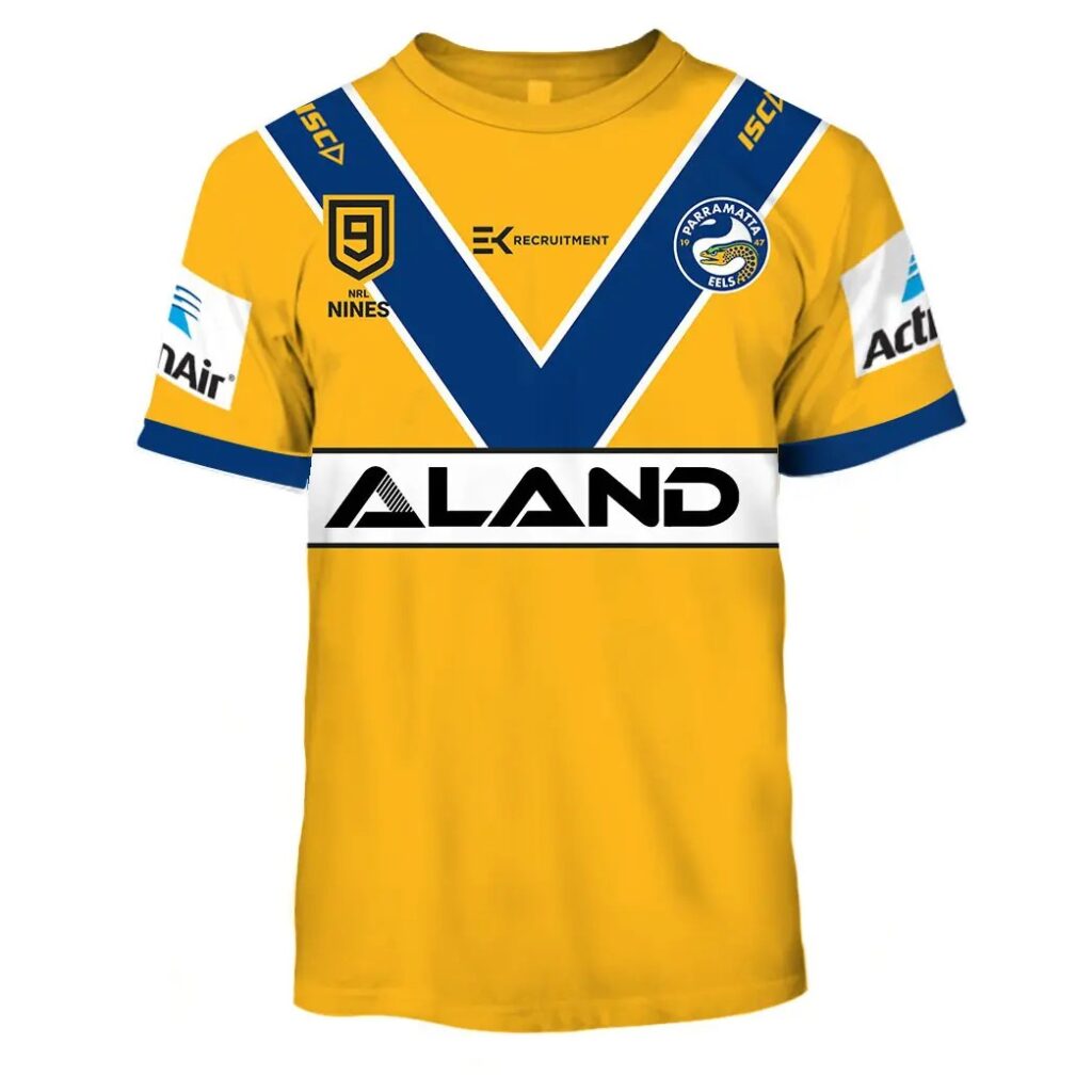 NRL Parramatta Eels Custom Name Number NRL Nines 2020 Jersey T-Shirt