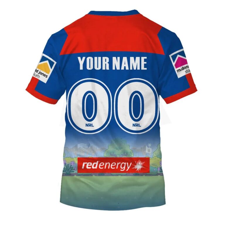 NRL Newcastle Knights Custom Name Number Bluey 2020 Jersey T-Shirt
