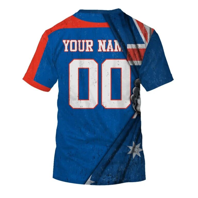 NRL Newcastle Knights Custom Name Number Australian Flag Jersey T-Shirt