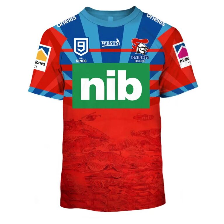 NRL Newcastle Knights Custom Name Number NRL Nines 2020 Jersey T-Shirt