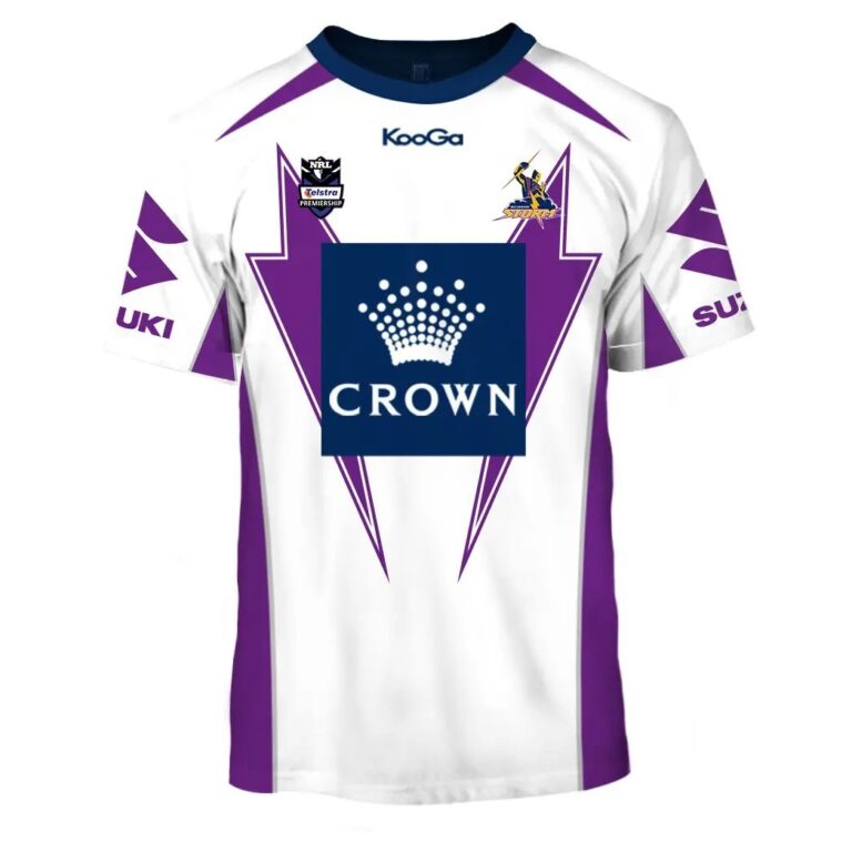 NRL Melbourne Storm Custom Name Number Vintage 2012 Away Jersey T-Shirt