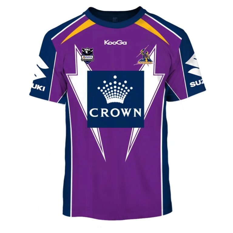 NRL Melbourne Storm Custom Name Number Vintage 2012 Home Jersey T-Shirt