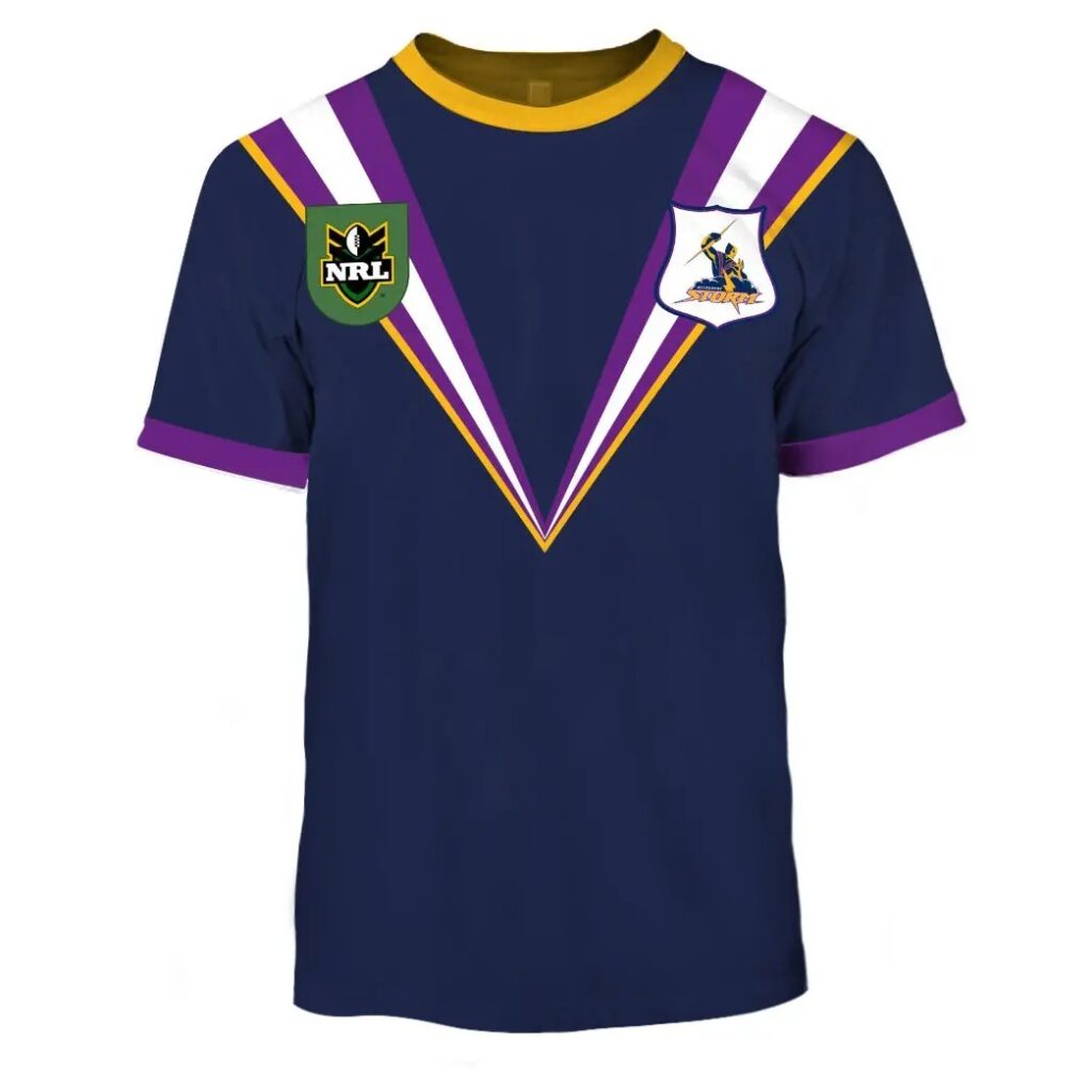NRL Melbourne Storm Custom Name Number 1998 Vintage Retro Heritage Jersey T-Shirt