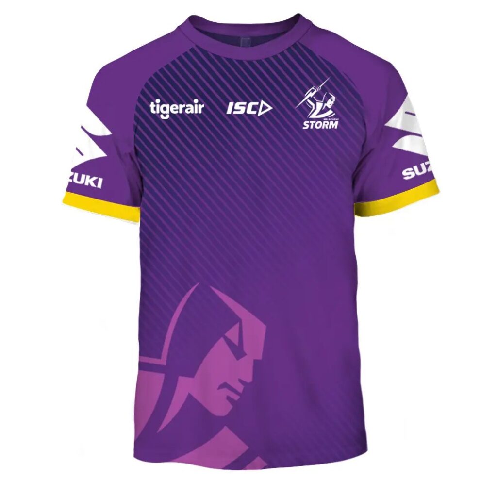 NRL Melbourne Storm Custom Name Number 2020 Purple Training Jersey T-Shirt