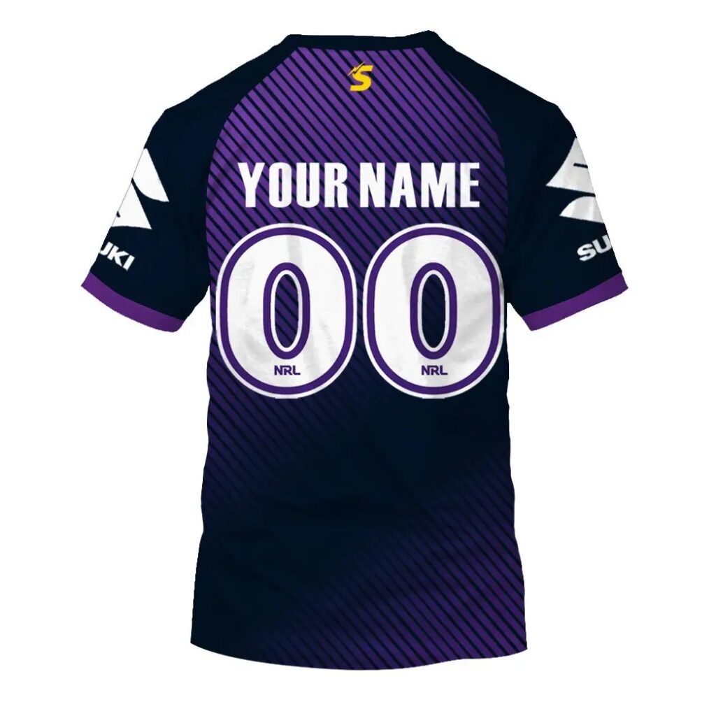 NRL Melbourne Storm Custom Name Number 2020 Navy Training Jersey T-Shirt