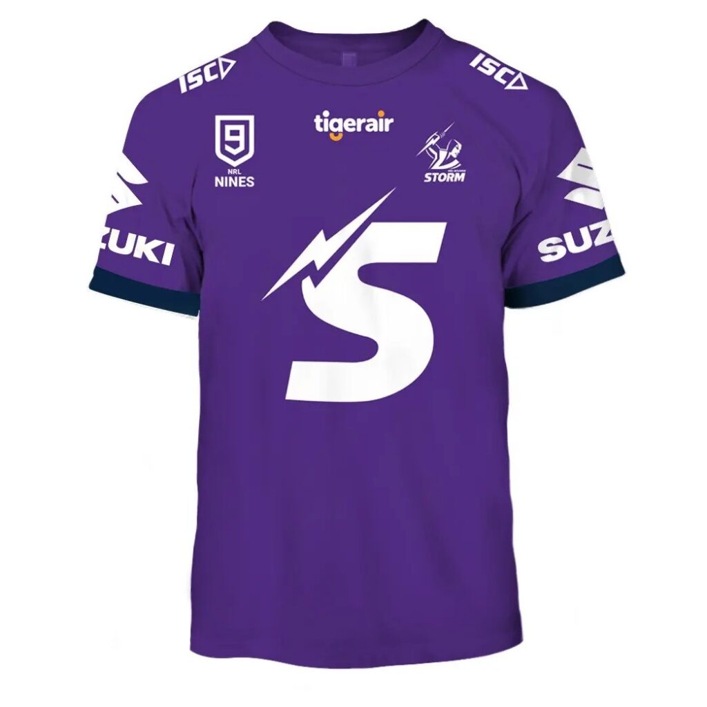 NRL Melbourne Storm Custom Name Number 2020 NRL Nines Jersey T-Shirt