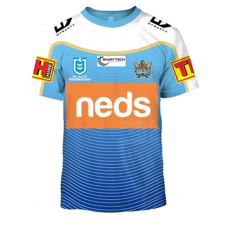 NRL Gold Coast Titans Custom Name Number 2020 Heritage Jersey T-Shirt