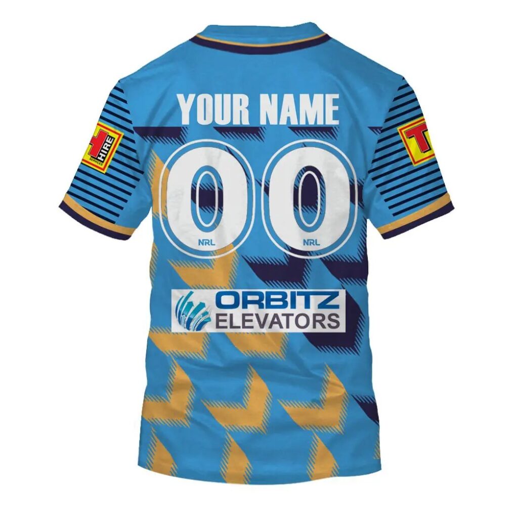 NRL Gold Coast Titans Custom Name Number NRL Nines 2020 Jersey T-Shirt